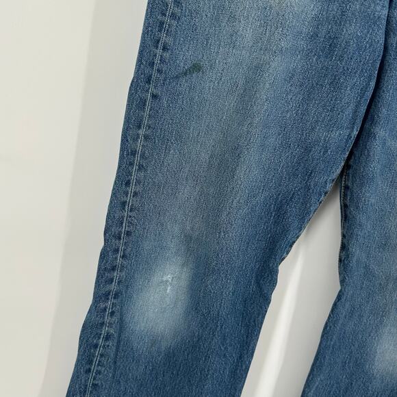 Vintage y2k Mens 34x36 distressed 501 levi's button fly medium blue denim jeans - Picture 6 of 11